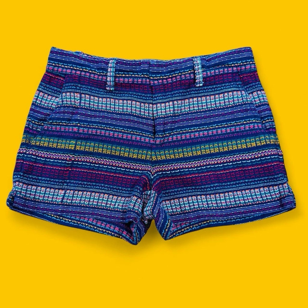 GAP City Short Women 2 Multicolor Woven Striped Festival Boho Tweed Shorts